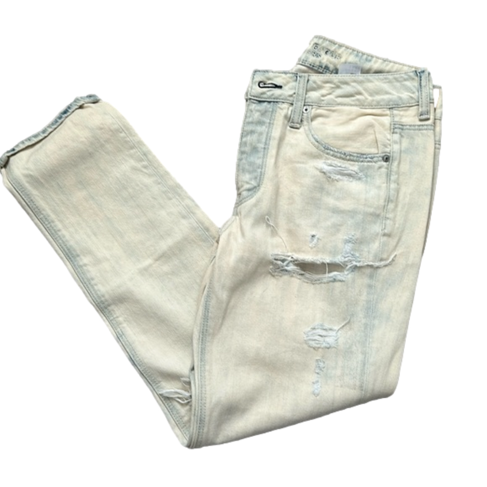 American Eagle Bleach Washed Distressed Jeans • Women Size 4